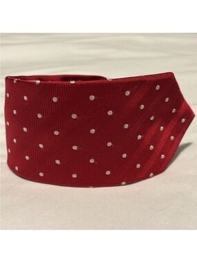 MICHAEL MICHAEL KORS 100% silk neck tie men's tie polka dots red white polka dot